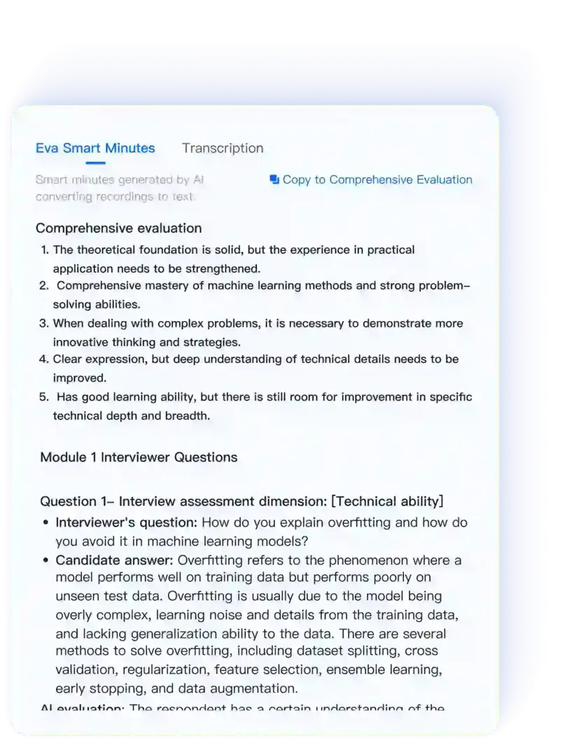 AI Interview Summary in MokaHR