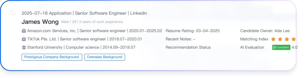 Moka AI Resume Screening